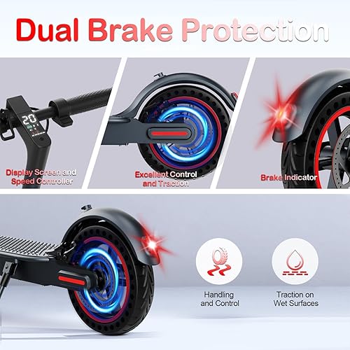 QnQ E Scooter, 2025 8,5 Zoll Faltbarer Roller, 500 W/20 km/h Motor, 25 km Reichweite, pannensichere Wabenreifen, APP-Steuerung und LED-Anzeige, 36 V 7,5 Ah Akku, max. 120 kg