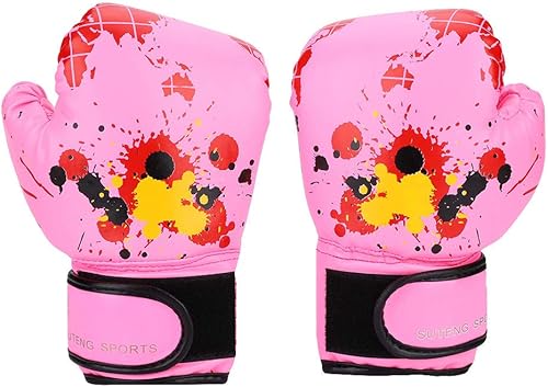 Kinder Boxhandschuhe 3-12 Jahre Kids Punching Handschuhe, Mini Box-Handschuhe Junior für Jungen & Mädchen, Training Gloves für Boxen, MMA, Muay Thai, Kickboxen, Boxsack Training, Rosa