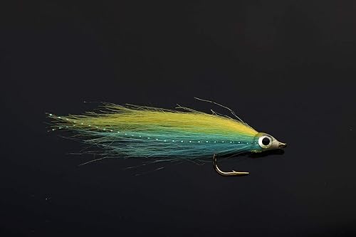 Tigofly Angelköder für Fliegenfischen, Braun/Fuchsia/Gelb, langsam sinkend, Lachs, Forelle, Stahlkopf, Elritze zum Fliegenfischen, Größe #2 (gelb und blau), 12 Stück