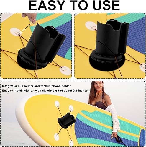 Tinoaly Getränkehalter für Paddleboards, Universell Getränkehalter für Kajaks Multifunktional Wasserflaschenhalter für Surfboards Kippsicher für Outdoor Fischerboote Kajakzubehör