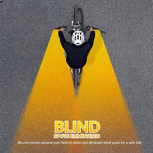 ROCKBROS Fahrradspiegel Rückspiegel HD Edelstahl Spiegel Generation Spiegelfläche Fahrrad Spiegel für Lenker 21-26mm, 360 ° Verstellbarer Universal Sicherer Rückspiegel für Mountainbike, Rennräder