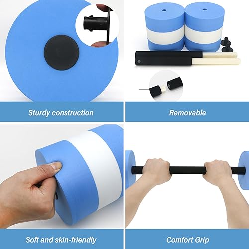 Pesoncarl Wassergewichte, Eva 29 Lang Narrenübungen Wasser Hanteln, schwimmende Wasserhantelsport Fitness tragbare Schaumstoffkrafttrainingsausrüstung, Blau