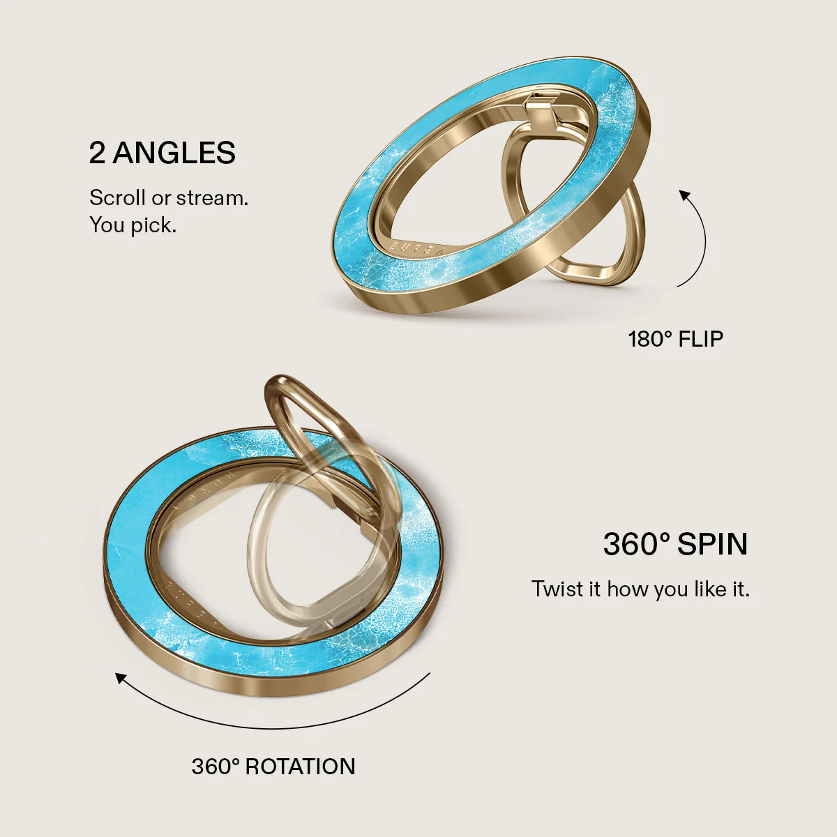 Ocean Waves - Blue Magnetic Ring Holder