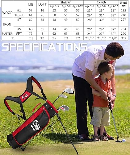 PGM Junior Golfschläger Komplettset für Kinder Kinder - 6-8 Altersgruppen Jungen & Mädchen, Rosa