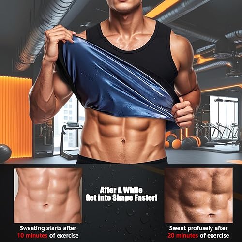 Sahunfri Saunaweste für Herren, PU-Milchseiden-Schwitzanzug, ideal für fitnessorientierte Männer