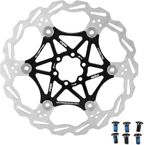 VGEBY Fahrrad Bremsscheibe mit Schrauben 160/180 / 203mm für Mountainbike(203mm-Black)