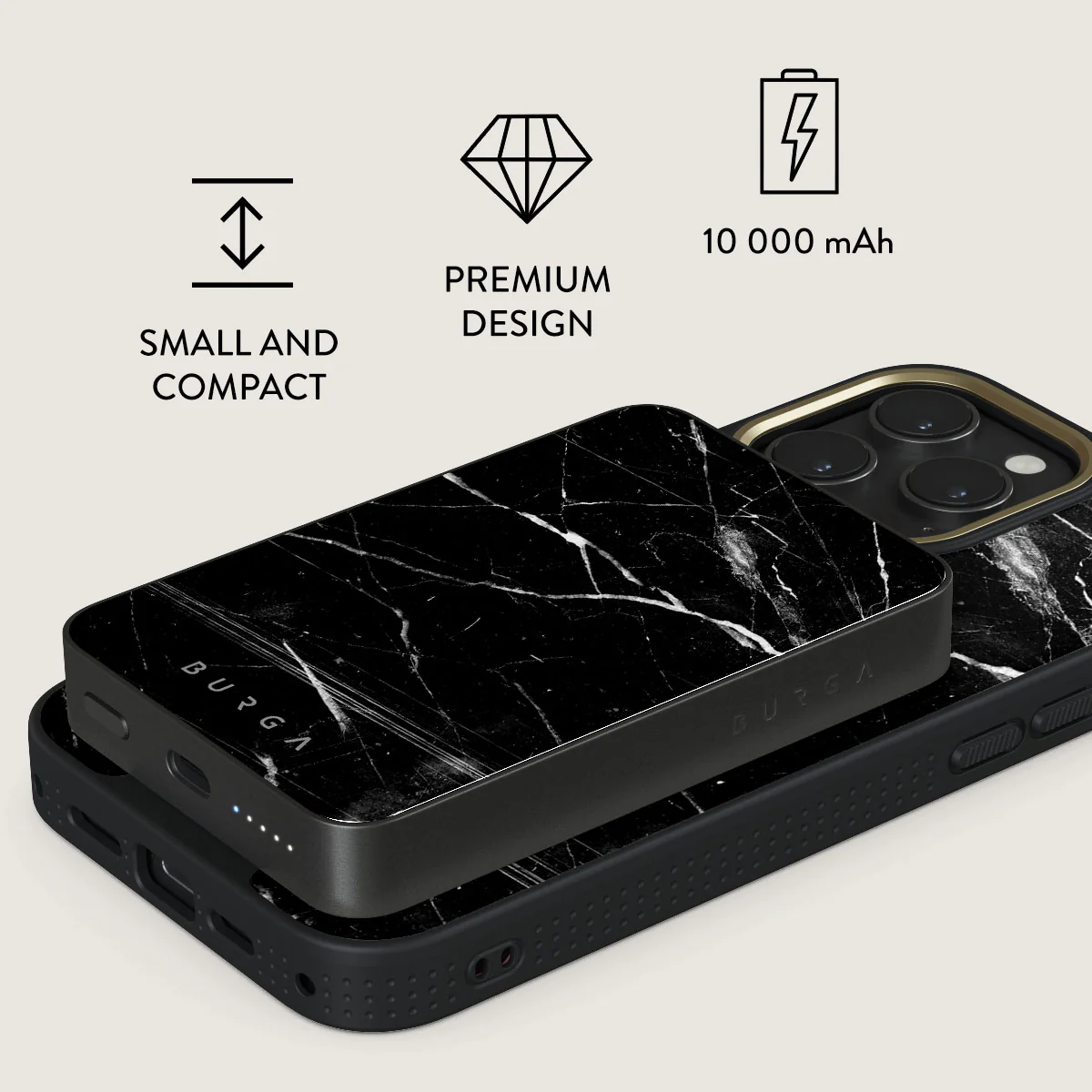 Noir Origin - Black Marble Magnetic Power Bank