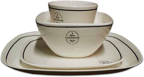 OLPRO Signature Camping Tafelservice – 8-teiliges Kunststoff-Teller, Schüssel, Becher-Set für 2 Personen – leichtes Campinggeschirr für Erwachsene & Kinder, spülmaschinenfest, ideal für Picknicks
