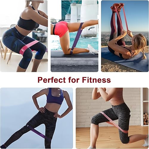 Fitnessbänder - Widerstandsbänder 5er-Set, Aus TPE-Material, 5 Widerstandsstufen, rutschfest und Elastisch, Mit Übungsanleitung & Tragebeutel, Ideal für Muskeltraining, Yoga und Re