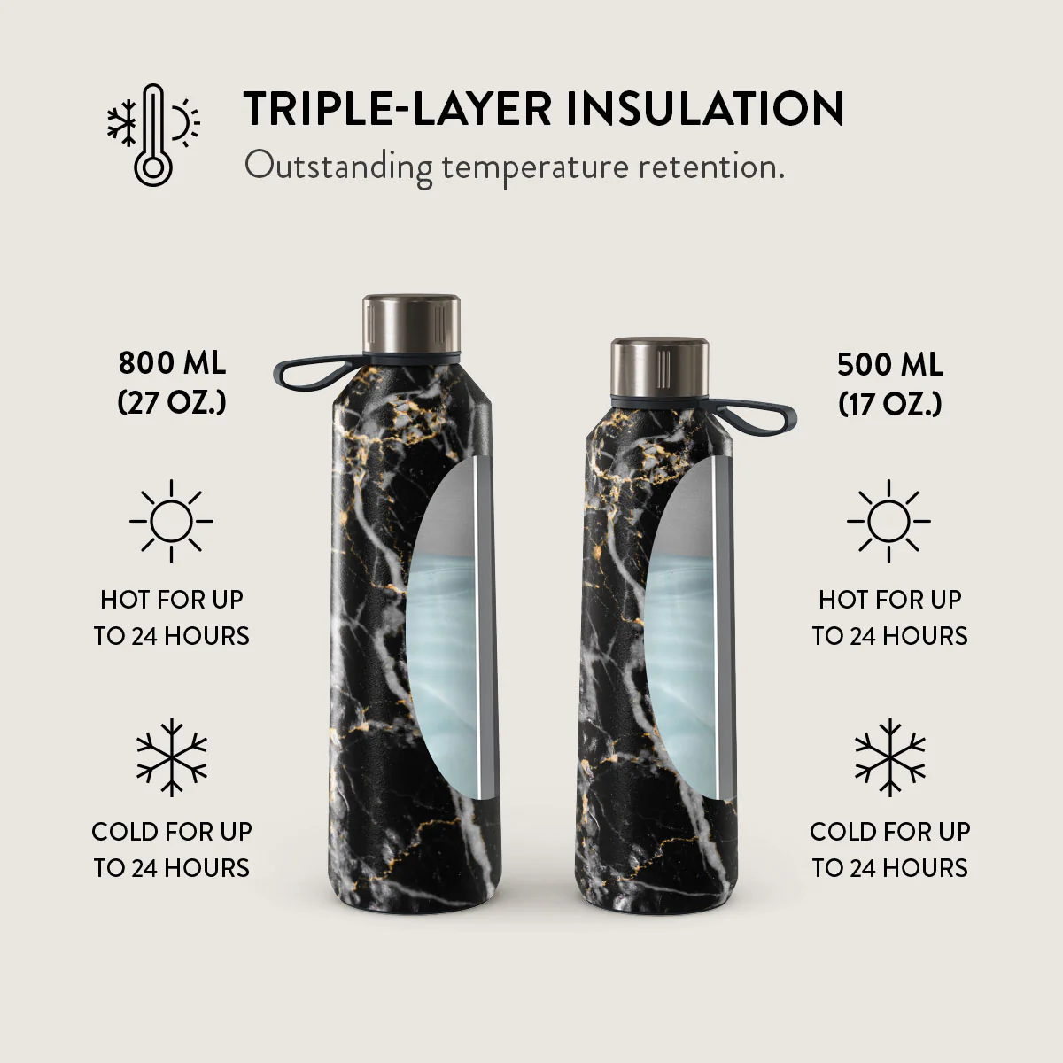 Make A Wish - Gold Marble Water Bottle