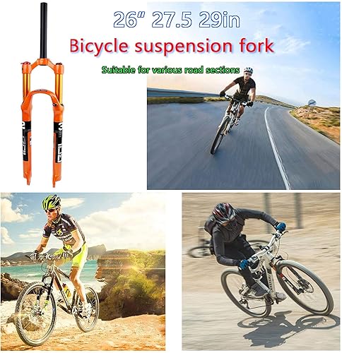 SJHFG Air Mountainbike Federgabel,Federweg 120mm Ultraleichte Aluminiumlegierung 26/27.5/29in Mountainbike-Federgabel Federung