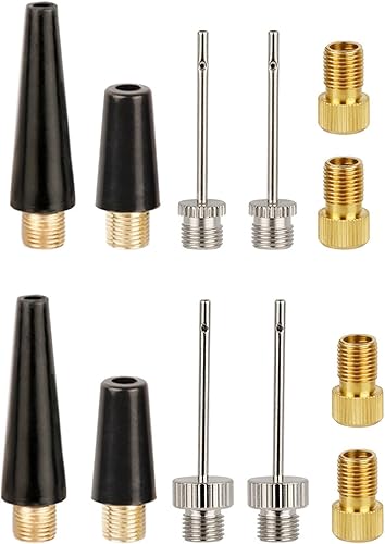 RETUOLWAG Kugelpumpen-Nadel-Set, Fahrradreifenventile, Adapter, Nadeldüsen-Adapter, Fahrradreifenfüller, Luftpumpen, Nadeladapter, Werkzeug