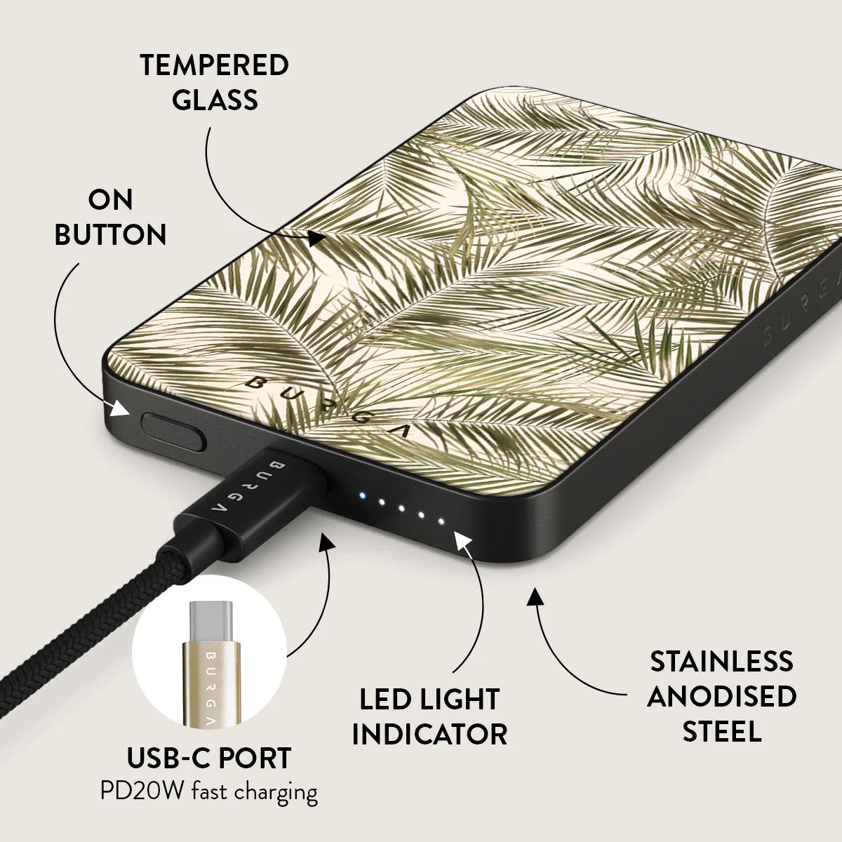 Happy Place - Palm Magnetic Power Bank