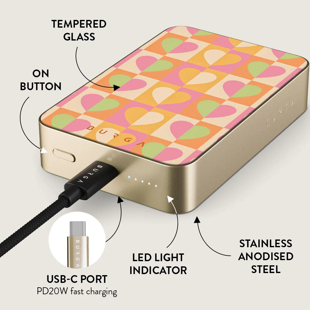 Summer Love - Heart Magnetic Power Bank