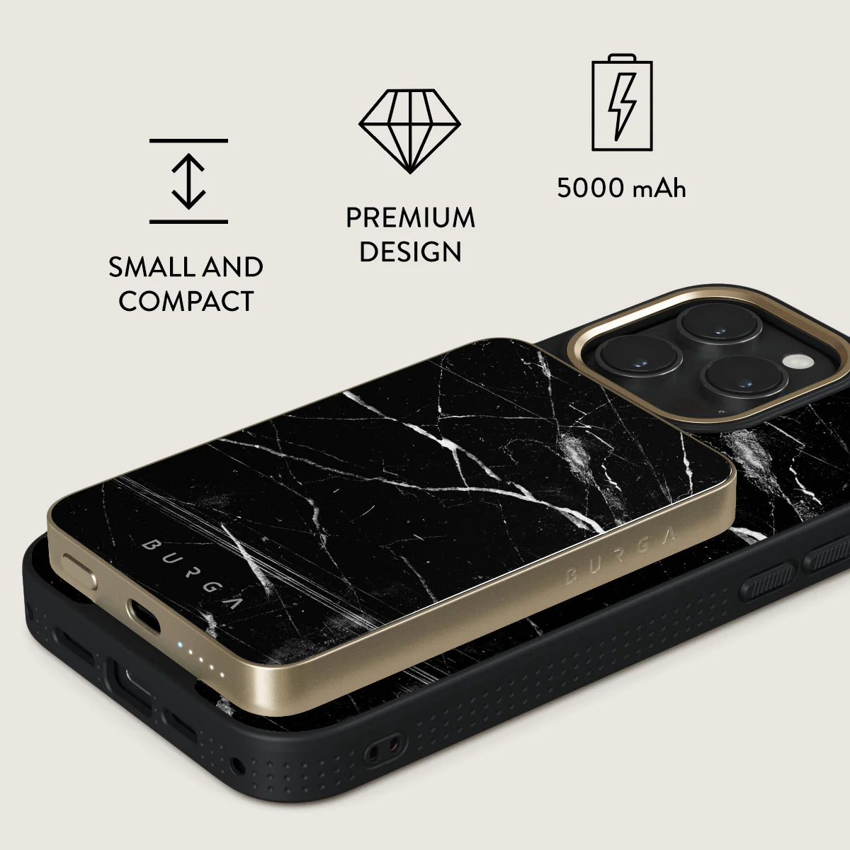 Noir Origin - Black Marble Magnetic Power Bank