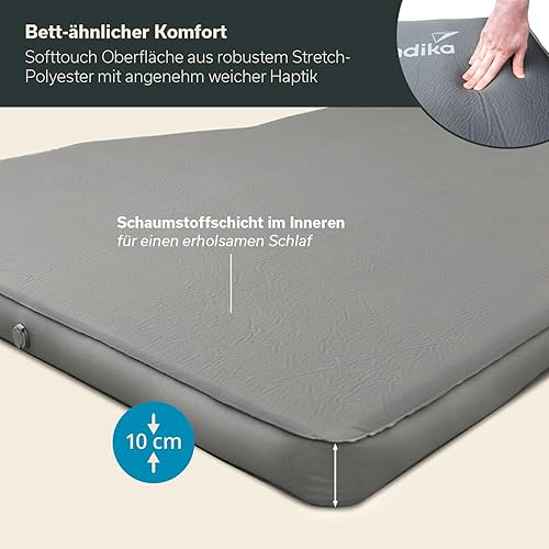 Skandika Premium Easy Isomatte Car 3D | Auto Matratze 10 cm dick, selbstaufblasend, leicht, faltbar, selbstfüllender Schaumstoff, Kofferraum, Gästematratze, Luftmatratze | Camping, Outdoor, Reisen