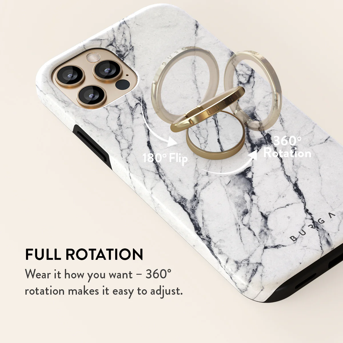 Satin White - Marble Adhesive Ring Holder