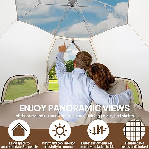 Chihee Pop-Up Stand-up Zelt Camping Zelte, Familien-Kabinenzelt mit Markise Veranda 3-Personen Outdoor-Zelt mit Bildschirm Raum große Kapazität, Wasserdicht und Winddicht, einfacher Aufbau, Wandern