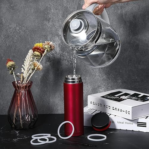 6 Stück Ersatzdichtungsset für Trinkflasche Innendurchmesser 5cm Silikon Dichtungs Ersatz mit Pinzette Isolierbecher Thermobecher für Kaffeebecher Ersatzdeckel