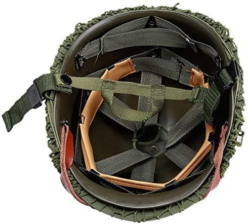 WW2 US M1 Helm Stahlgrün mit Mesh Mesh Canvas Kinn Cat Eye Gürtel Einstellbare Größe