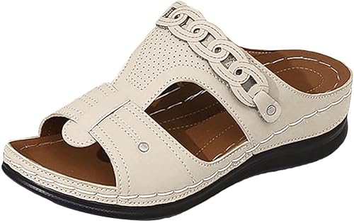 YIzdegg Damen Slides Sommer, Sandalen Keilabsatz, Absatzschuhe Rutschfest, Hausschuhe Leicht Bequeme, Pantoletten Atmungsaktive, Outdoorsandale Open Toe, Freizeitschuhe Für Strandurlaub