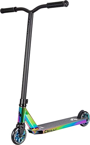 Chilli Scooter Rocky neochrome Stuntscooter | ideal & HUDORA Skater Rampe 5-teilig - Skateboard Rampe - Inline Skates Rampe - Outdoor/Indoor - Skaterrampe Set
