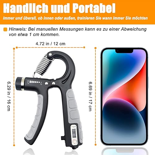 UNILECON Handtrainer Unterarmtrainer Griffkraft Trainer - Einstellbarer Widerstand 5-60kg Hand Trainer,Rutschfester Griff und Ergonomisches Design,Fingertrainer für Sportler