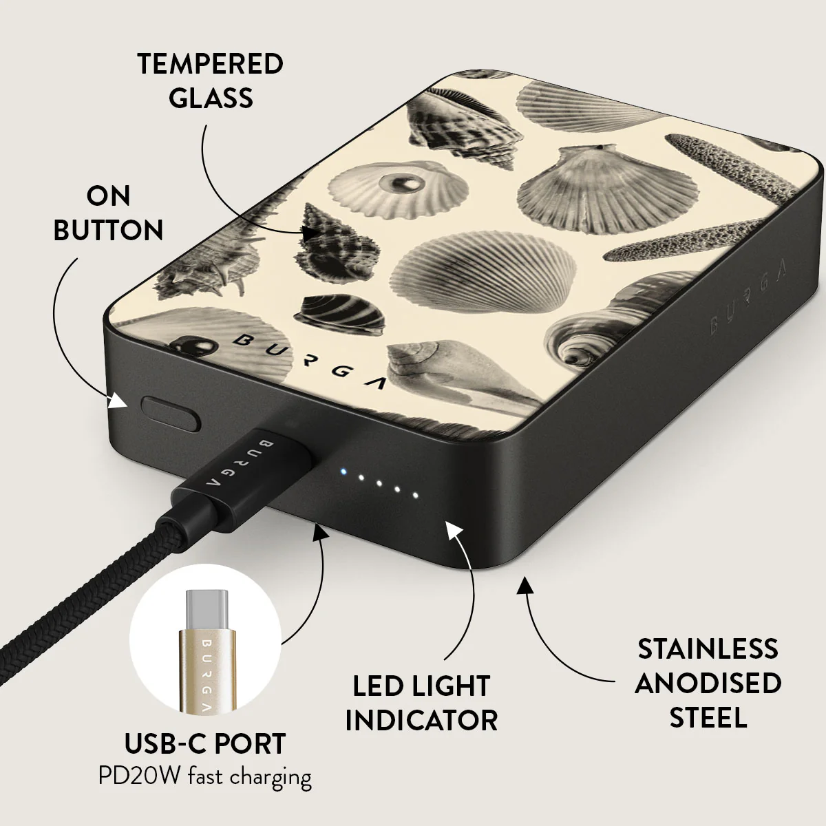 Shell Mosaic - Magnetic Power Bank