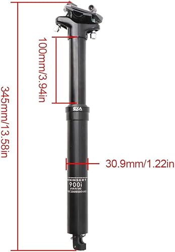 Fahrrad Dropper Sattelstütze, MTB Hydraulische Erwachsene Teleskopsattelstütze, 30,9/31,6mm Höhenverstellbare Aluminiumlegierung für Fahrrad MTB BMX, 395mm /345mm Länge