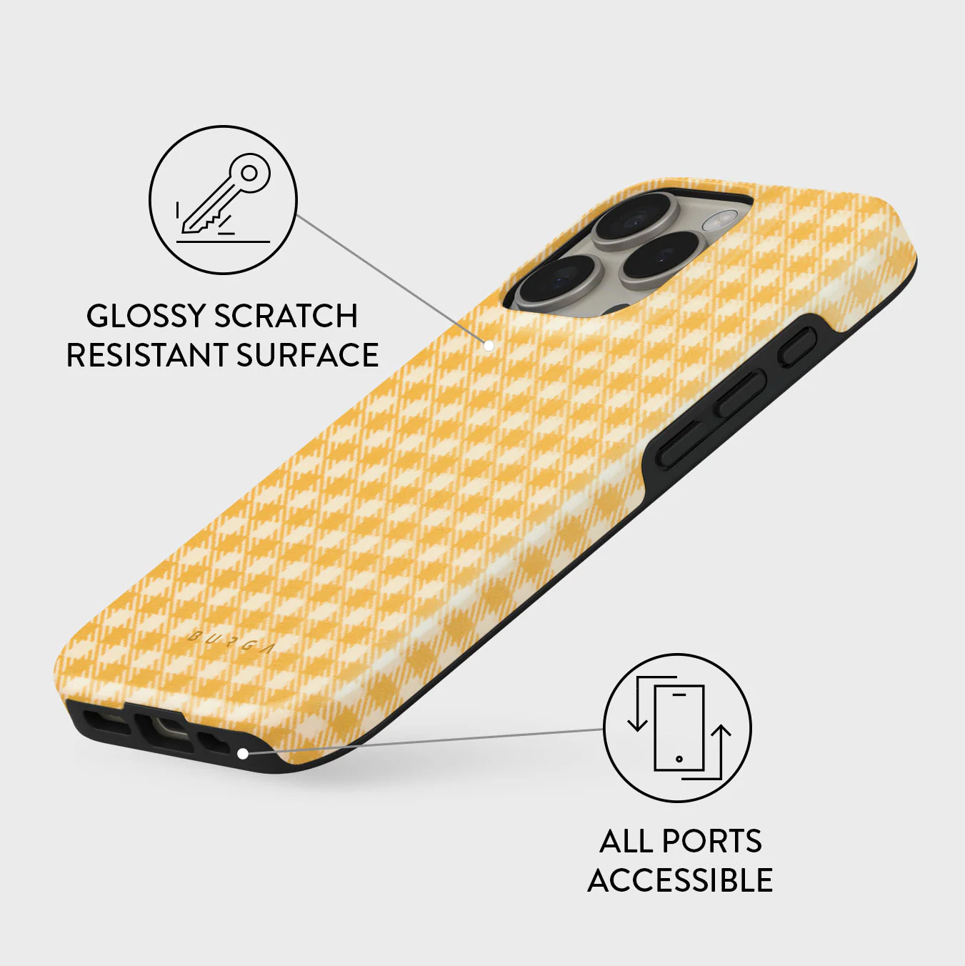 Tuscan Sun - Yellow Plaid iPhone 16 Pro Max Case