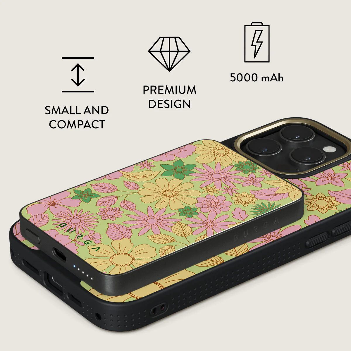 Amalfi Coast - Colorful Floral Magnetic Power Bank