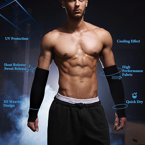 Psyqtsuary 4 Paar Anti UV Sonnenschutz Ärmel Kühlung Ärmlinge für Damen Armsleeve Armstulpen Sommer Sonnenschutz Arm Ärmel Herren Armstulpen UV Schutz für Damen Herren Volleyball Basketball