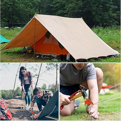 Funmo 10 Stück Zeltheringe,Heringe Erdnägel Stabil, 21cm Zeltheringe Sturmsicher, Schraubheringe Erdschrauben Heringe Camping Zeltbefestigung Heringe Für Zelt Sonnenschirm Wald, Wiesen, Gras, Sandbode