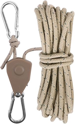 LUCKGONI Verstellbares Umhängeband zum Aufhängen von Zelten, Pflanzen, Seil-Clip, Ratschen-Aufhänger, Metall-Hebe-Riemenrolle, Haken, Camping-Stop-Schnalle