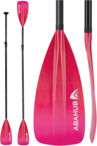 Abahub 2 in 1 Sup Kajak Paddel Aluminium Einstellbares Stand Up Paddle für Paddleboard, Aluminiumlegierung PU-beschichtete Schaft Kunststoff Nylon Klinge