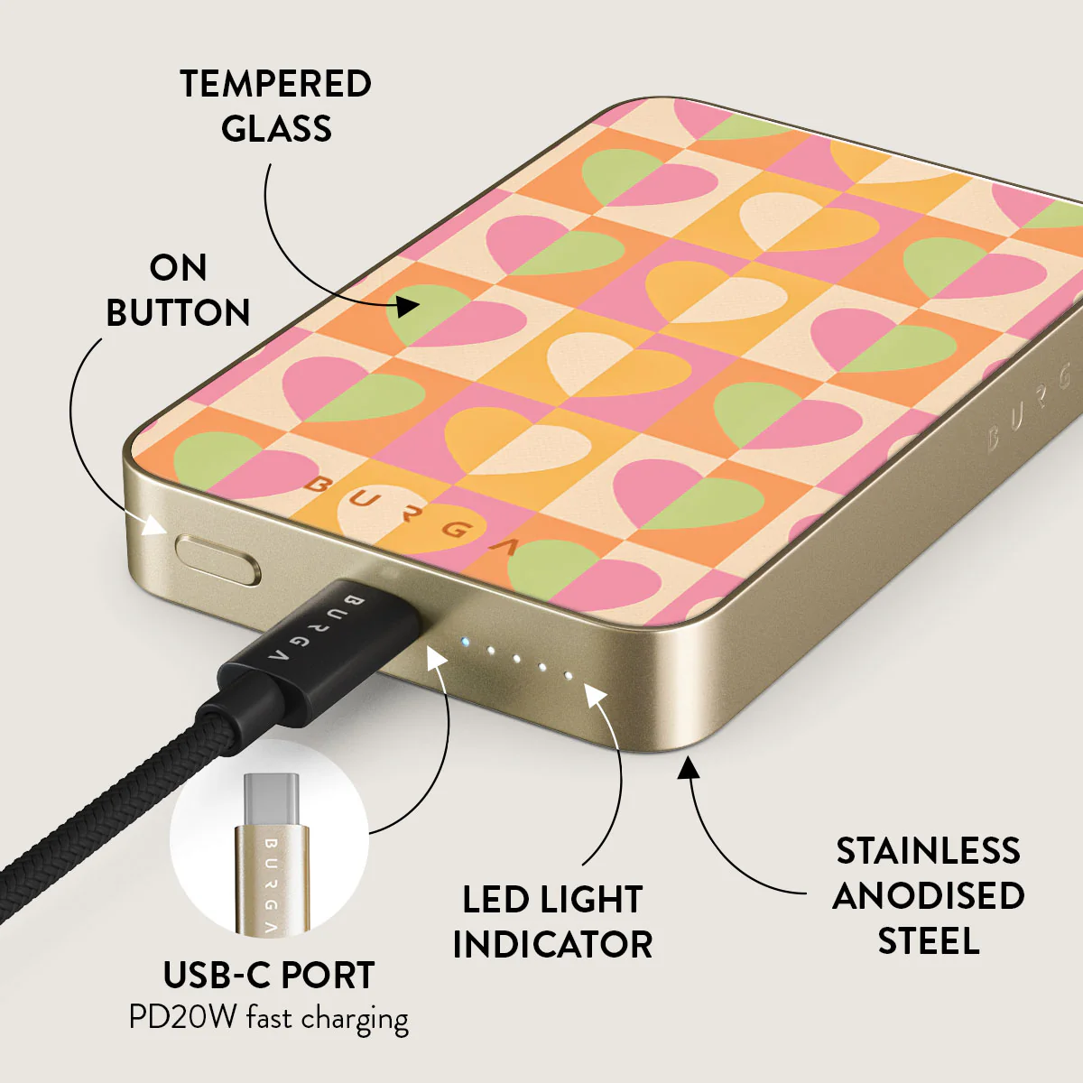 Summer Love - Heart Magnetic Power Bank