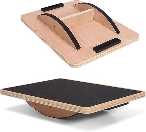 Wackelbrett, Sports Balance Board Holz, Wackelbrett mit rutschfestem Standfuß, Balancierbrett für unter dem Schreibtisch, Kernkraft, Stabilität, Balance Board Schreibtisch