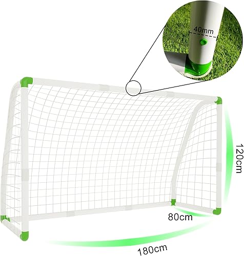 Aufun Kinder Fußballtor 1.8m x 1.2 m Garten Fussballtor Trainings Fußballnetz Perfektes Tor bei jedem Wetter, Geeignet für Kinder, Jugendliche und Erwachsene