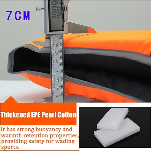 Yahbrra Verstellbare Schwimmweste Schwimmhilfe Rettungsweste: Kinder und Erwachsene für Wassersport Kajakfahren Surfen mit Verstellbarem Schrittgurt 30–120 Kg