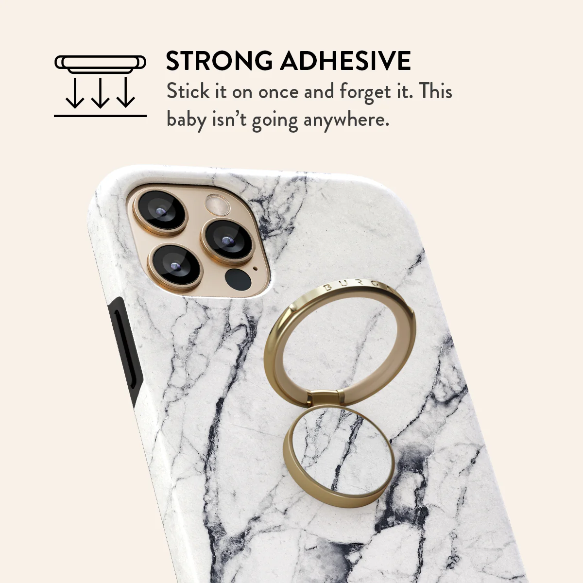 Satin White - Marble Adhesive Ring Holder