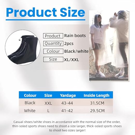 Wasserdichte Regenschuhüberzüge,Wiederverwendbar,Rutschfest, Unisex Schuh Überzieher Regen,Rutschfeste Silikon Schuhüberzieher Wasserdicht, für Regenbekleidung Fahrrad(XL/41-42,XXL(43-44))