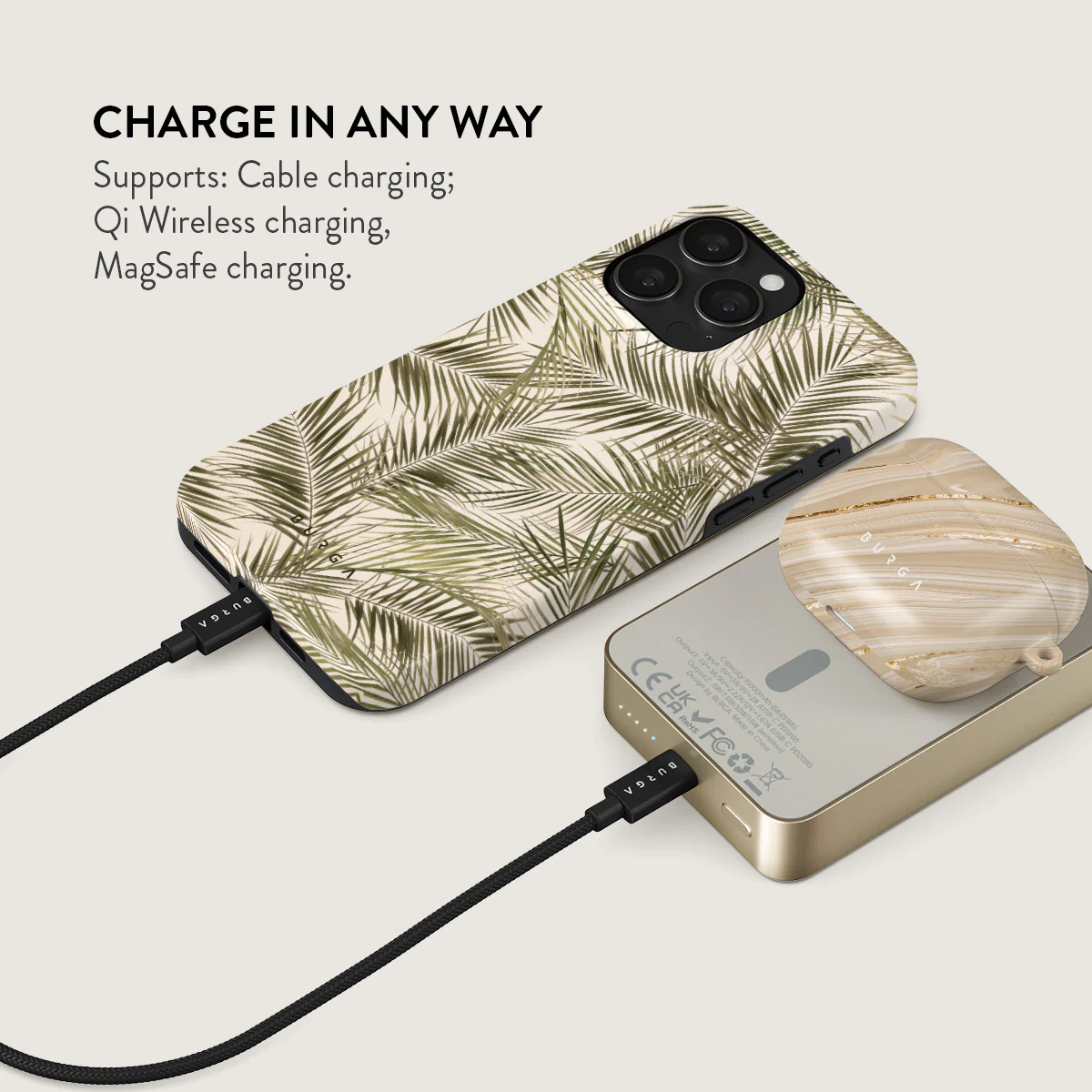 Happy Place - Palm Magnetic Power Bank