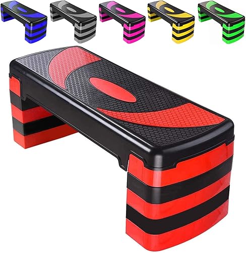 Aerobic-Stepper mit 5 verstellbaren Stufen (10/15/20/25/30 cm) Cardio-Gewichte Yoga-Übungs-Workout-Stepboard Rutschfestes Home-Gym-Routine-Fitness-Training