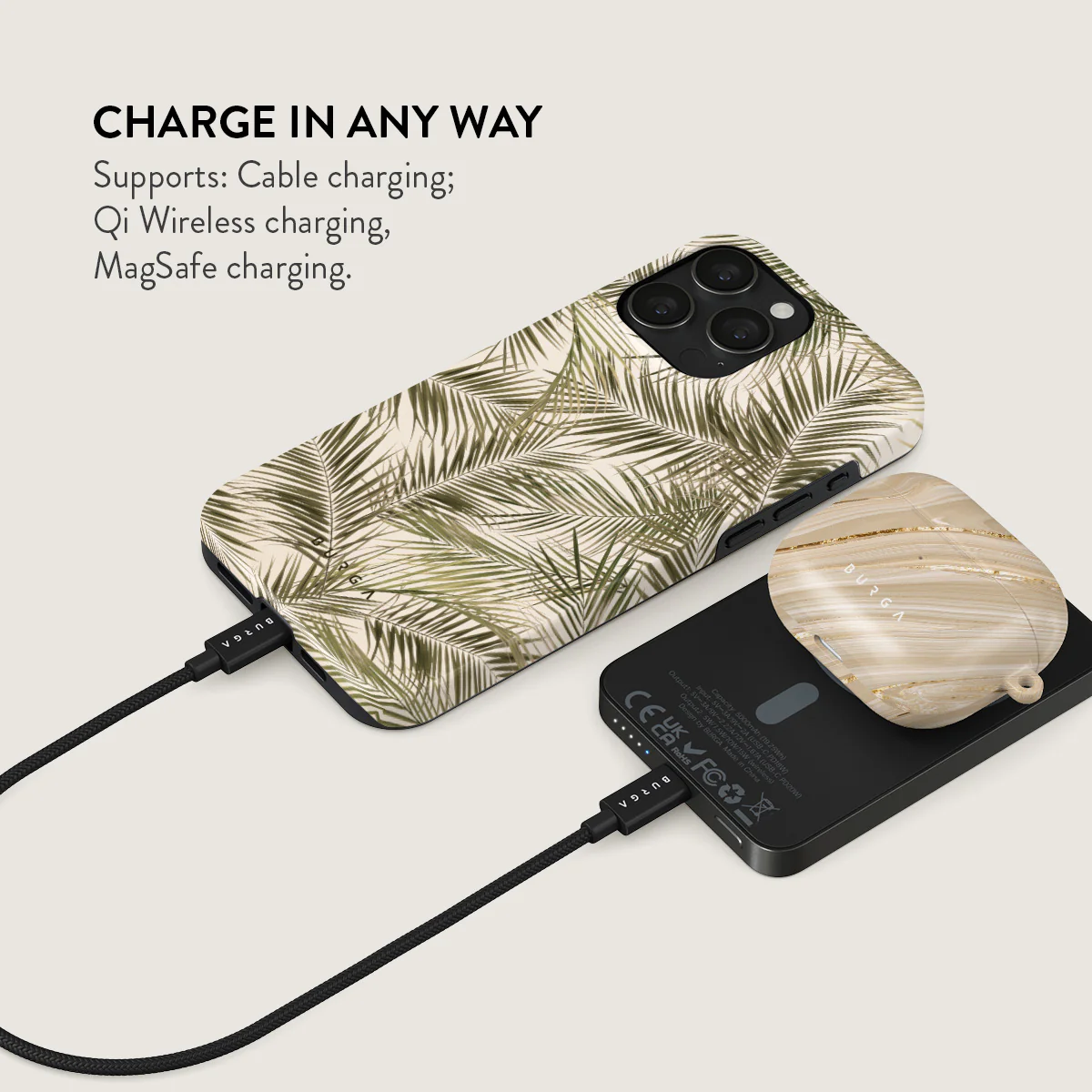 Happy Place - Palm Magnetic Power Bank