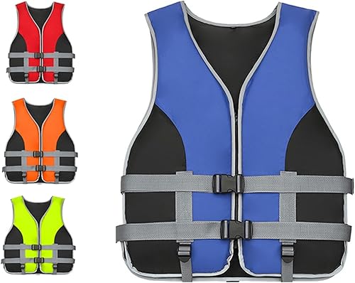 Yahbrra Verstellbare Schwimmweste Schwimmhilfe Rettungsweste: Kinder und Erwachsene für Wassersport Kajakfahren Surfen mit Verstellbarem Schrittgurt 30–120 Kg
