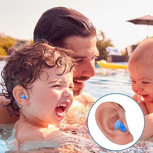 NIDONE Schwimmohrstöpsel Wiederverwendbare Silikonohrstöpsel wasserdichte Ohrstöpsel für Schwimmer Baden 3 Paare, Silikonohrstöpsel