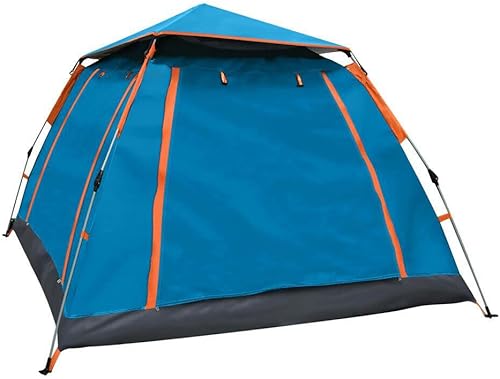 Gziztx Camping Zelt 4-6 Personen Pop Up Zelt Wurfzelt mit 2 Türen und 2 Fenstern, Wasserdicht, Sonnenschutz, Einfach Aufzubauen, für Reisen im Freien, Wandern, Strand, Angeln (240 * 240 * 154CM Blau)