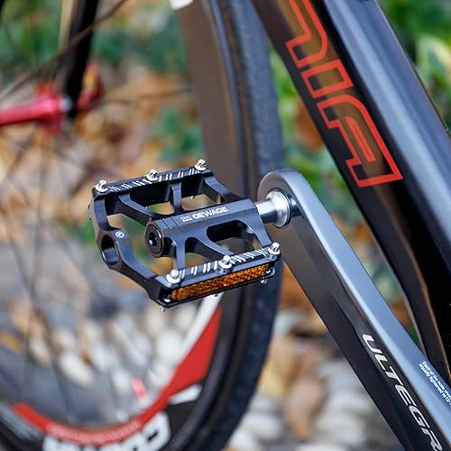 GEWAGE Falträder Pedale，Fahrradpedale Reflektoren mit Fahrrad Pedale, 9/16 Zoll rutschfeste CNC Aluminium Plattform Pedale für Falträder, Mini Velo Fahrräder, Kinderfahrräder.