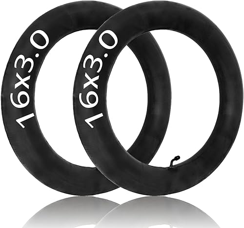 16 x 3,0 Fahrradschlauch-Ersatz, 16 Zoll Fahrradreifen Ersatz, kompatibel mit 16 x 3,0 16 x 3,25 16 x 3,5 Innenschläuche, für E-Bikes, Elektroroller, Mopeds [verdickt] (2 Stück)