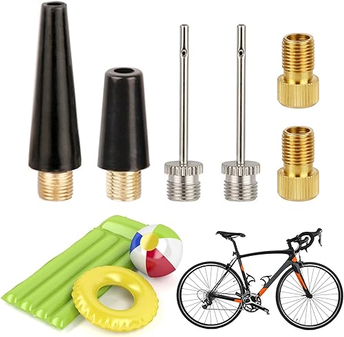 RETUOLWAG Kugelpumpen-Nadel-Set, Fahrradreifenventile, Adapter, Nadeldüsen-Adapter, Fahrradreifenfüller, Luftpumpen, Nadeladapter, Werkzeug